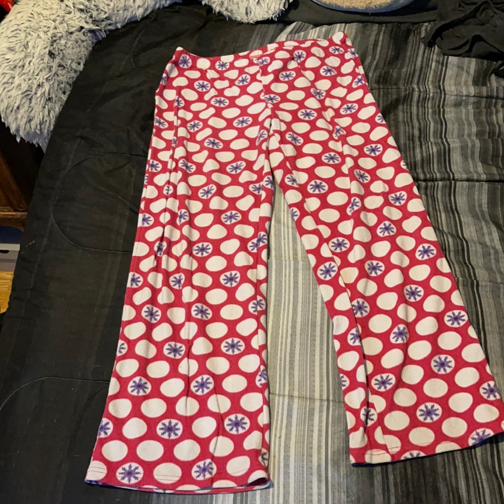 Pink & white snowflake pj bottoms